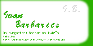 ivan barbarics business card